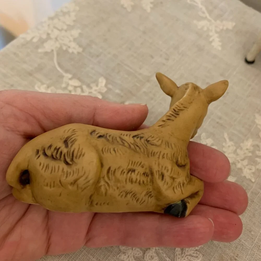 Beautiful Vintage Hand Painted Nativity Donkey and Lamb Replacement Pieces